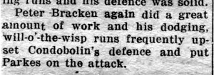 Game report in local paper