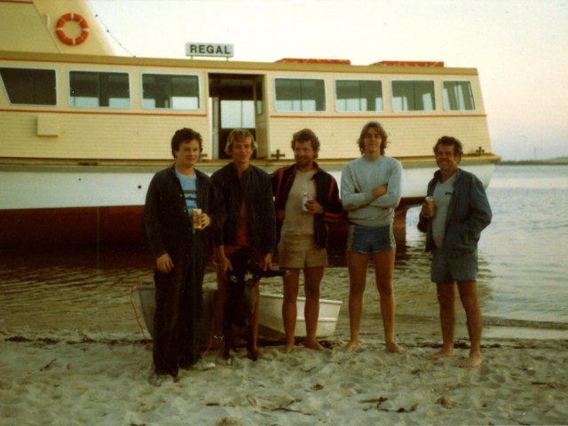 Peter and workers - well earned beer